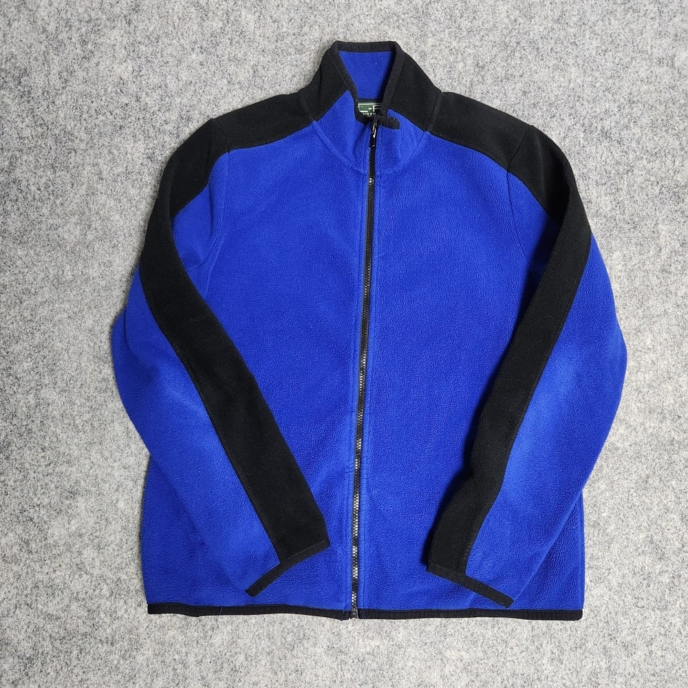 Lauren Ralph Lauren Active VTG‎ Full Zip Jacket Women XL Blue Tech Fleece Active